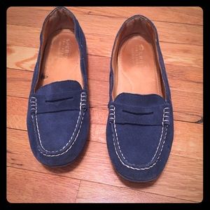 Sperry Top Slider Gold Cup Blue Suede Loafer 8.5
